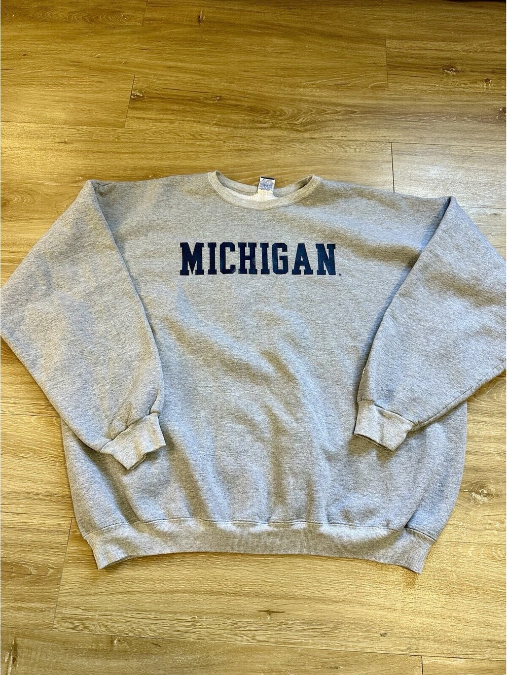 Mens Champion XXL 2XL Sweatshirt Michigan Wolverines Gray Pullover Sweatshirts